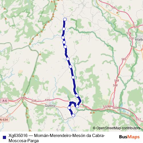 Xg635016 bus Line Map