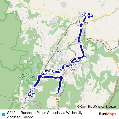 S842 bus Line Map