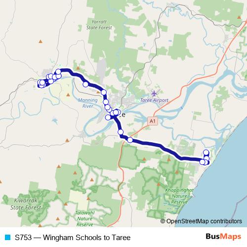 S753 bus Line Map