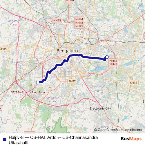 Halpv-8 bus Line Map