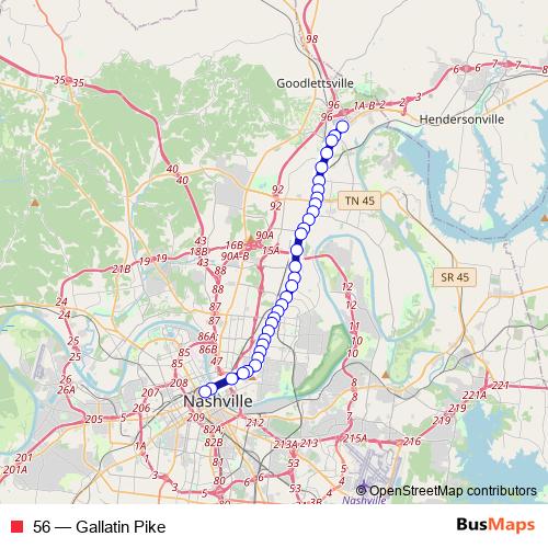 56 bus Line Map