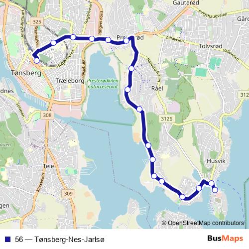 56 bus Line Map