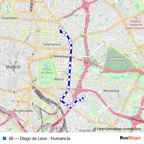 56 bus Line Map