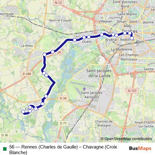 56 bus Line Map