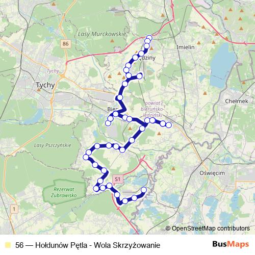 56 bus Line Map