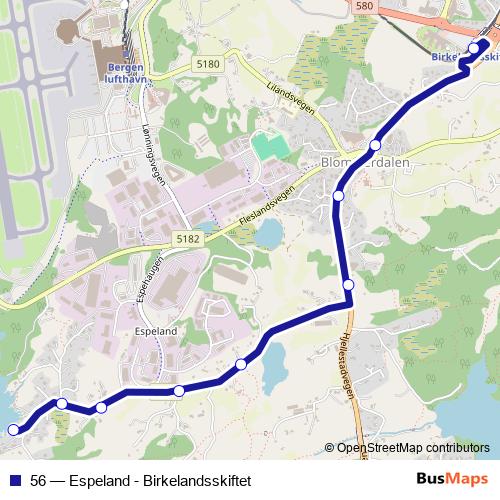 56 bus Line Map