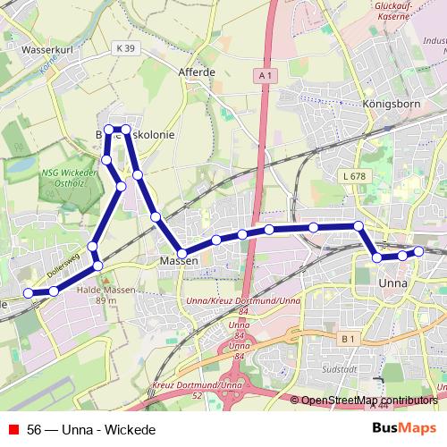56 bus Line Map