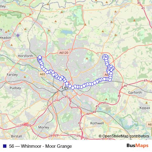 56 bus Line Map