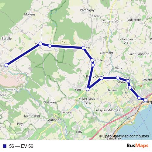 56 bus Line Map