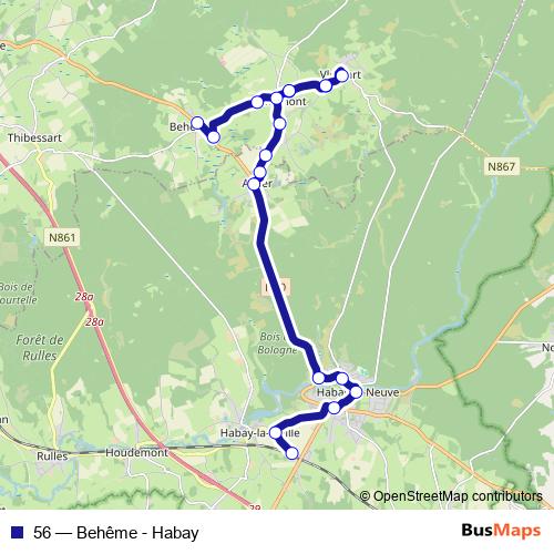 56 bus Line Map