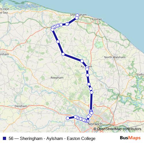 56 bus Line Map