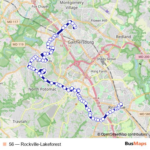 56 bus Line Map