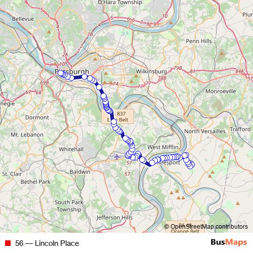 56 bus Line Map