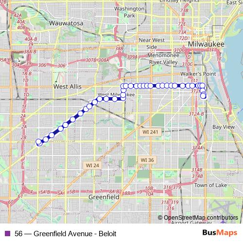 56 bus Line Map
