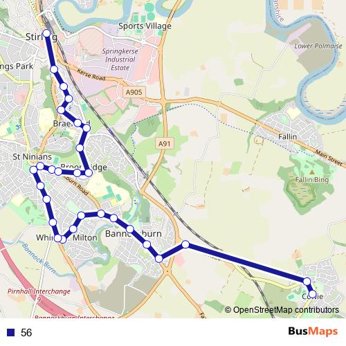 56 bus Line Map