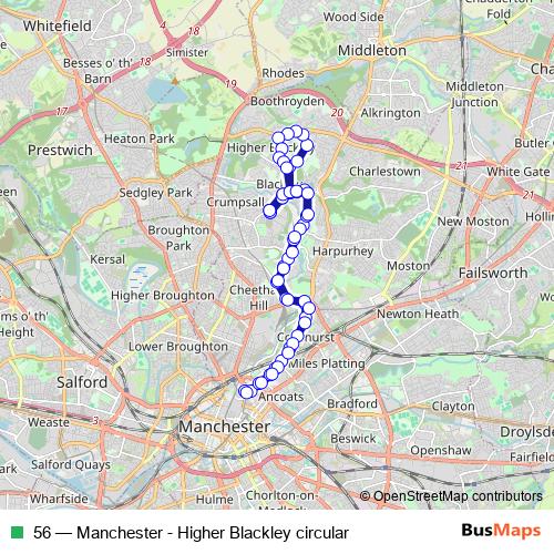 56 bus Line Map