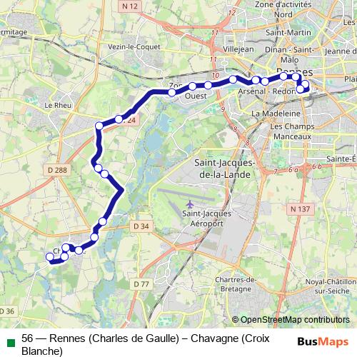 56 bus Line Map