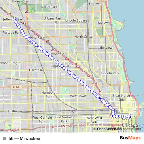 56 bus Line Map