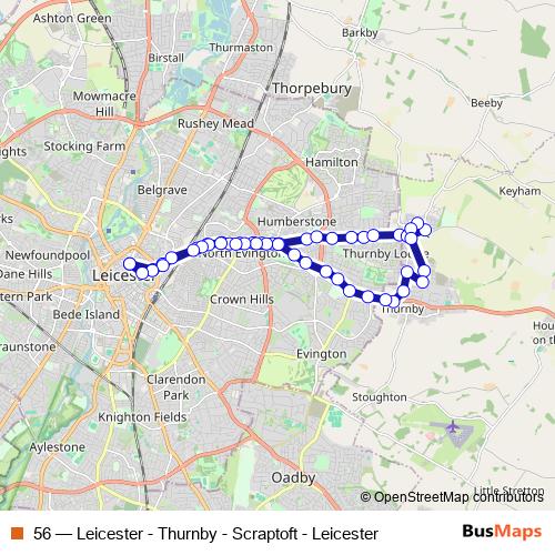 56 bus Line Map