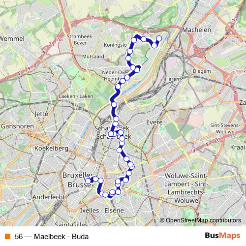 56 bus Line Map