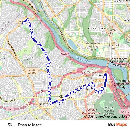56 bus Line Map