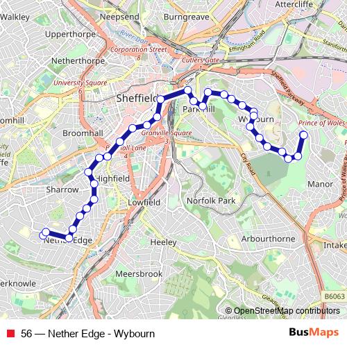 56 bus Line Map
