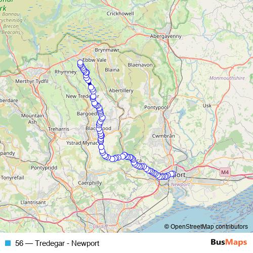 56 bus Line Map