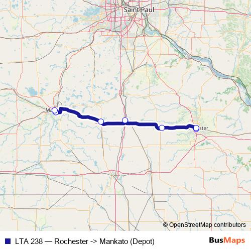 LTA 238 bus Line Map