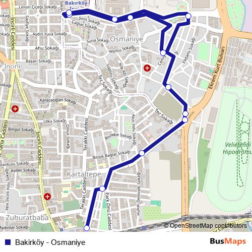 Bakirköy - Osmaniye bus Line Map