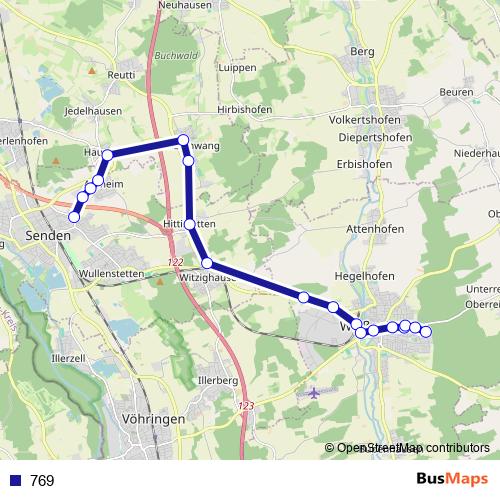 769 bus Line Map