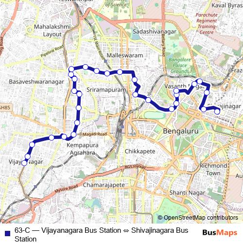 63-C bus Line Map