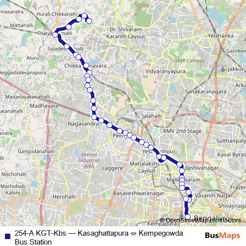 254-A KGT-Kbs bus Line Map
