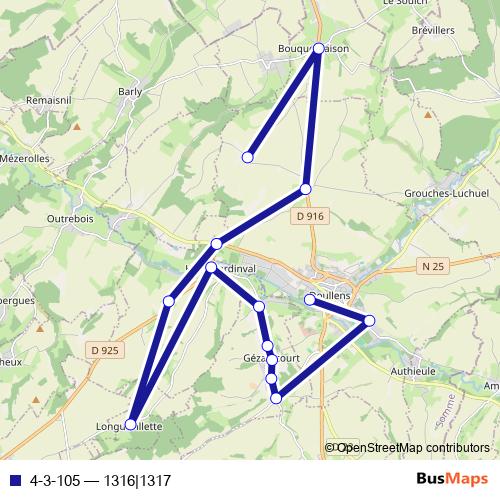 4-3-105 bus Line Map