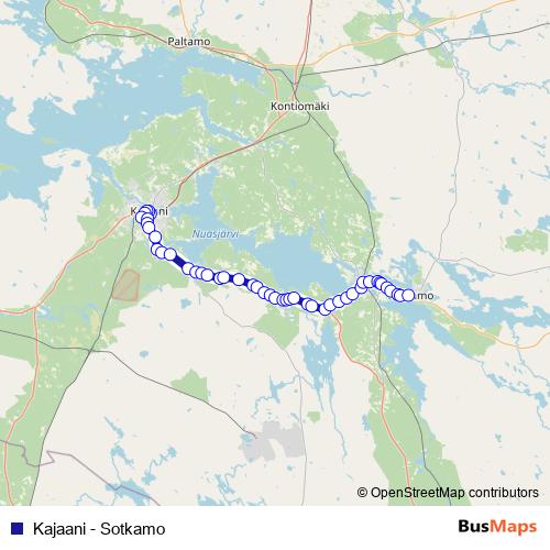 Kajaani - Sotkamo bus Line Map