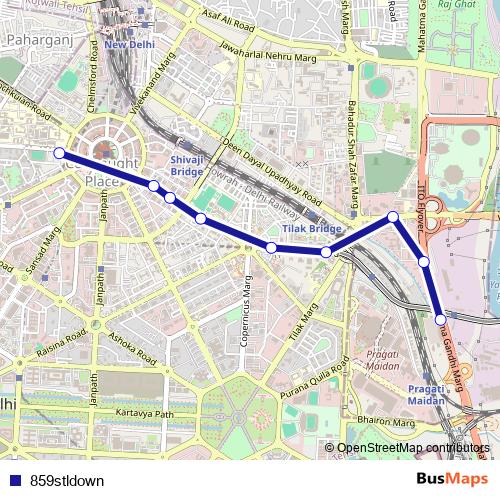 859stldown bus Line Map