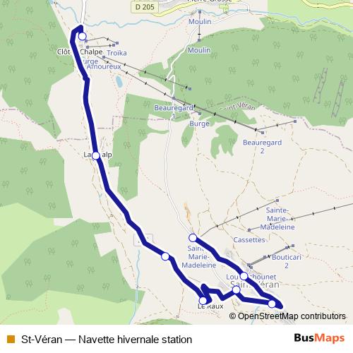 St-Véran bus Line Map