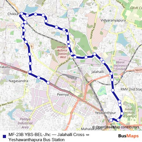 MF-23B YBS-BEL-Jhc bus Line Map