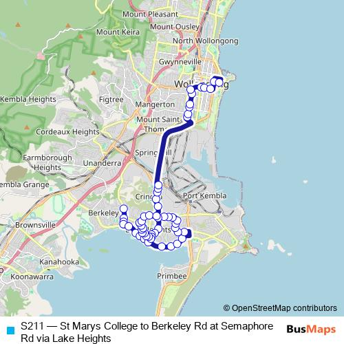 S211 bus Line Map