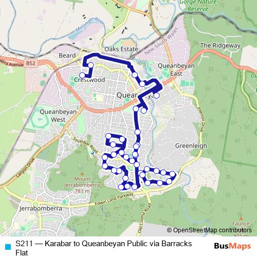S211 bus Line Map