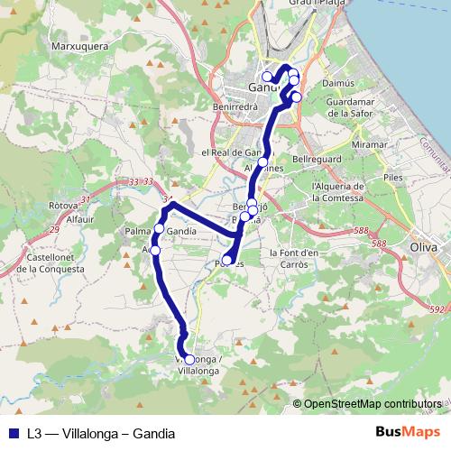L3 bus Line Map