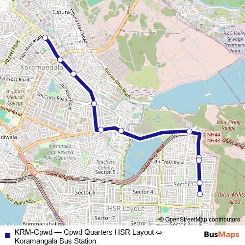 KRM-Cpwd bus Line Map