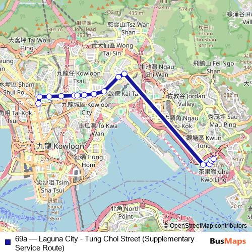 69a bus Line Map