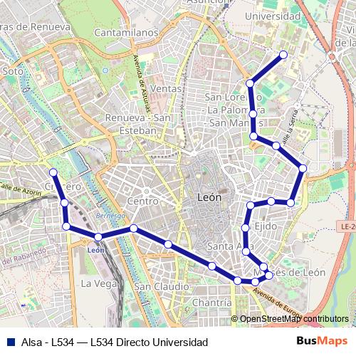 Alsa - L534 bus Line Map