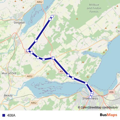 408A bus Line Map