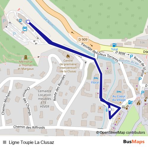 Ligne Toupie La Clusaz bus Line Map