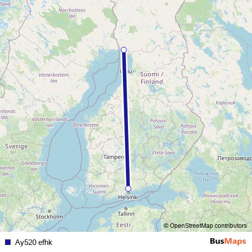 Ay520 efhk air Line Map