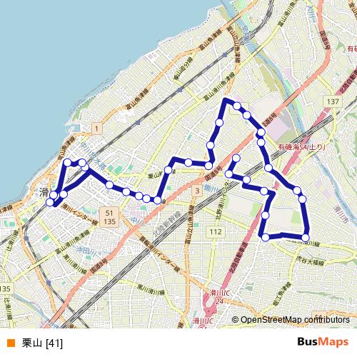 栗山 [41] bus Line Map