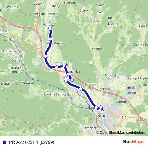 PR A22 6231 1 (62799) bus Line Map