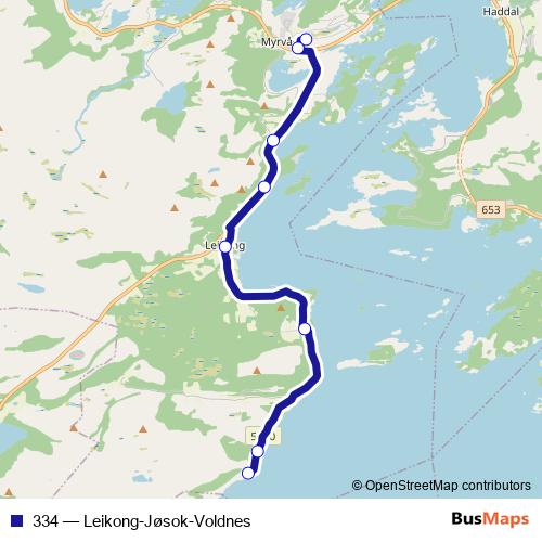 334 bus Line Map