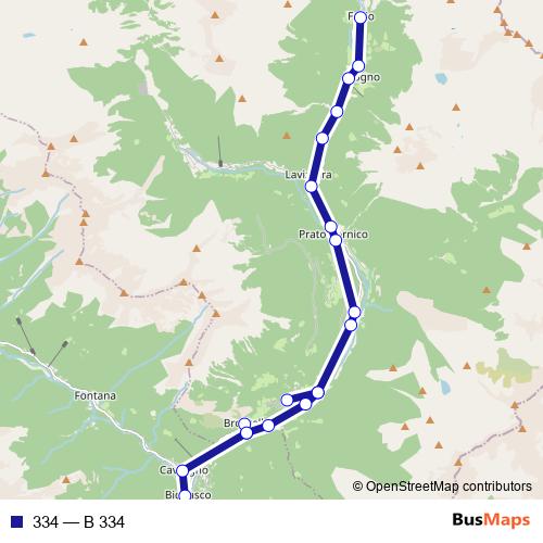 334 bus Line Map